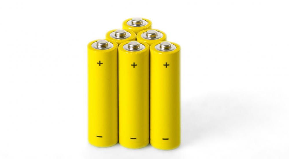 Batteries contain an electrolyte, a liquid used to conduct electricity.