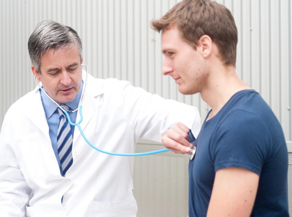 A primary doctor may refer a patient with a suspected heart problem to a cardiologist for secondary care.