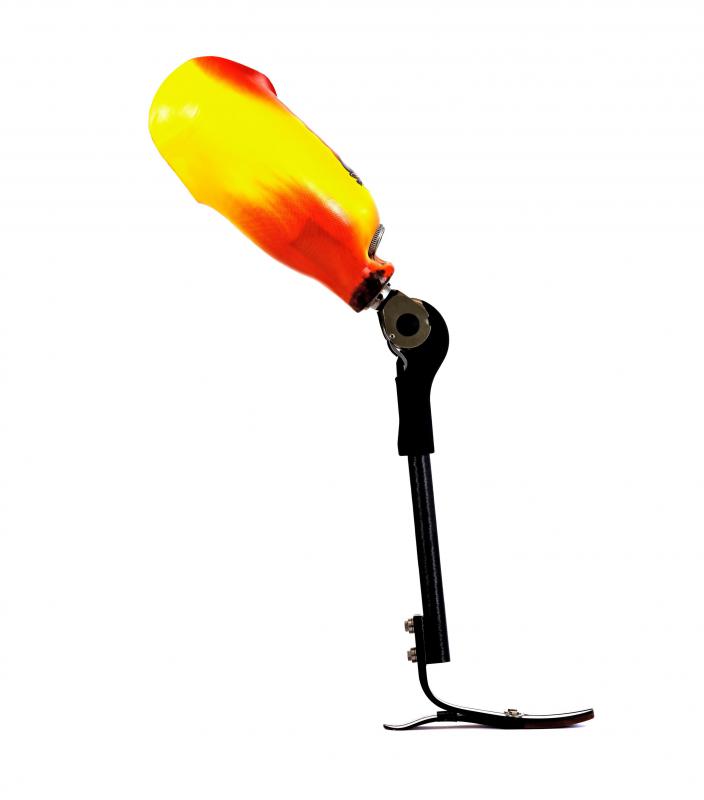 Above-the-knee prosthetic legs are designed to replace the socket, knee, shin and foot of a patient.