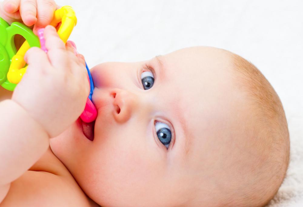 Teething rings should have no small parts that can break off and become choking hazards.