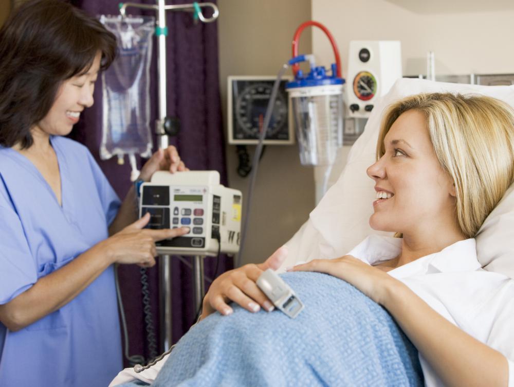 Pregnant women may receive IV antibiotics for group B strep bacteria.