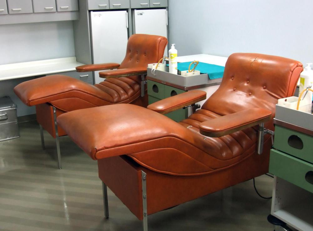 A blood donation station.