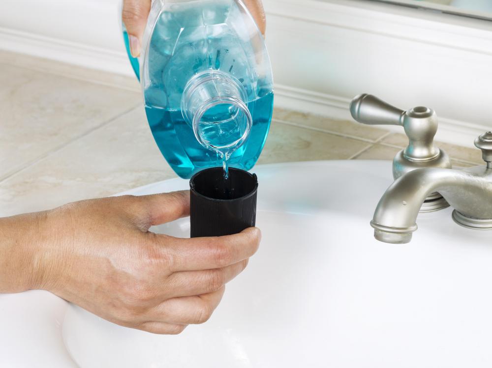 Some mouthwashes contain thymol.