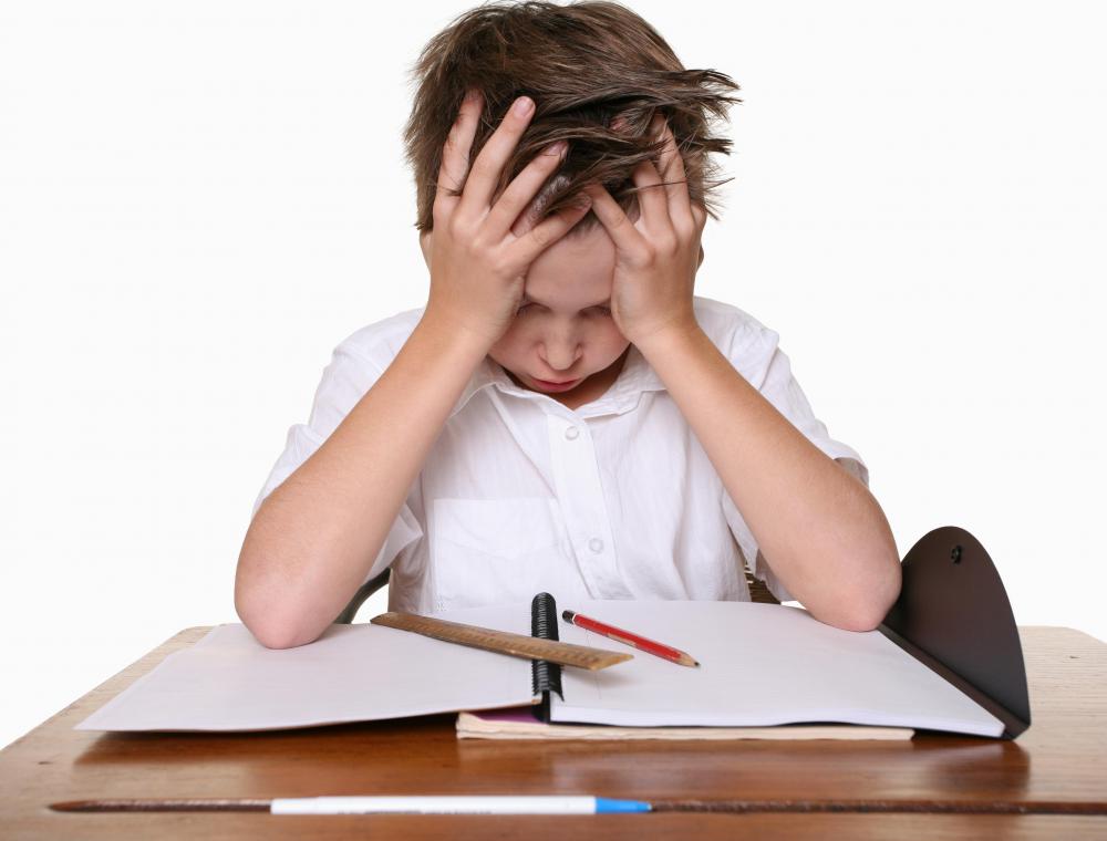 A child with a visual processing disorder may have trouble completing assignments.