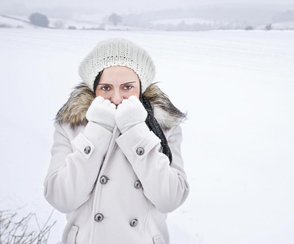 In cold weather the body has to work harder to warm up the air that is inhaled.