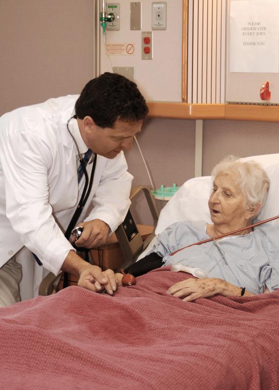 Doctors listen to and comfort patients as part of a bedside manner.