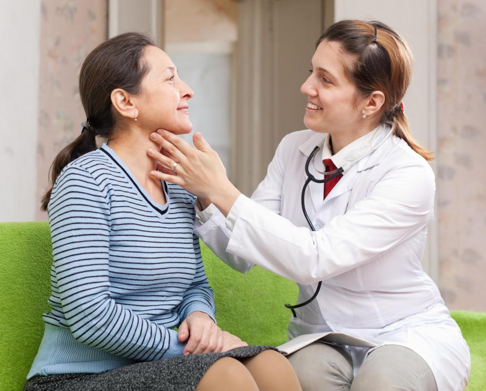 A doctor may detect a Virchow's node when palpitating the neck.