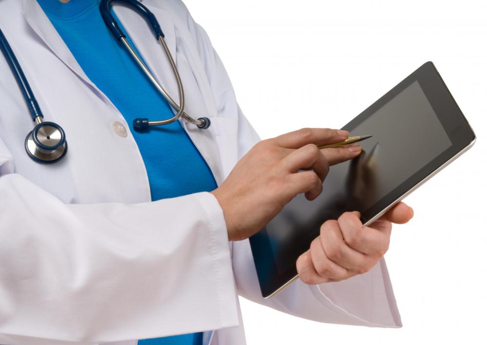 A doctor using EMR.