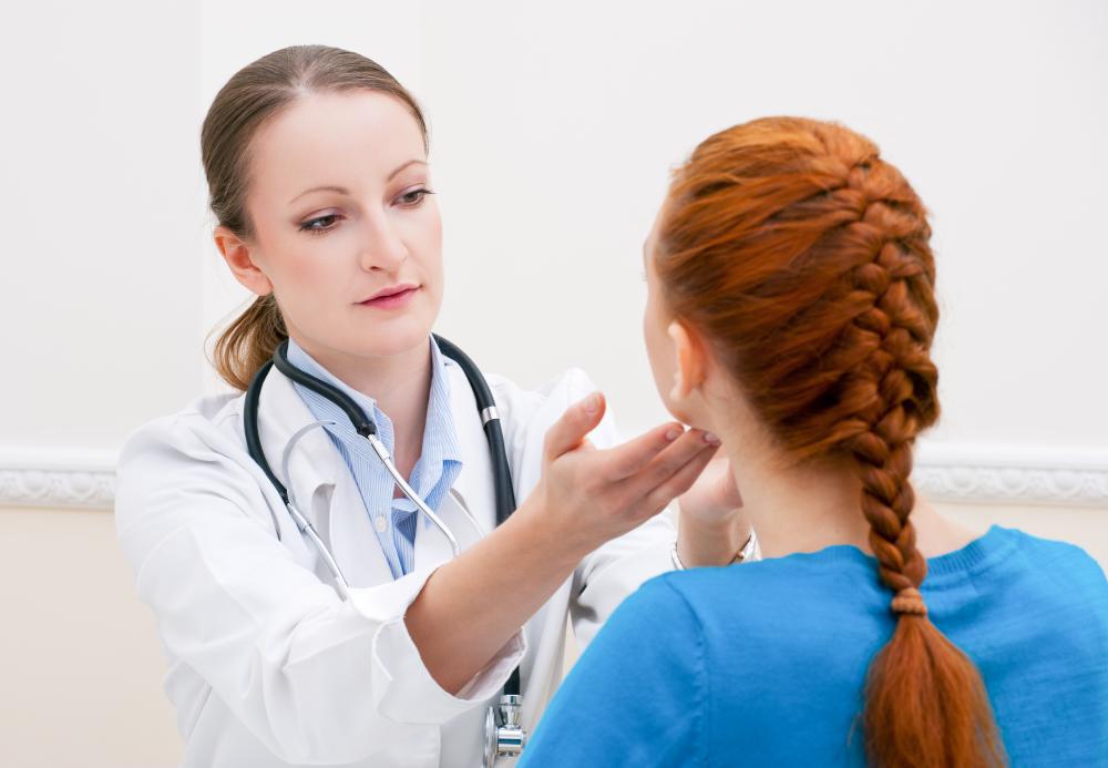 The thyroid gland in the neck is an example of an endocrine gland.