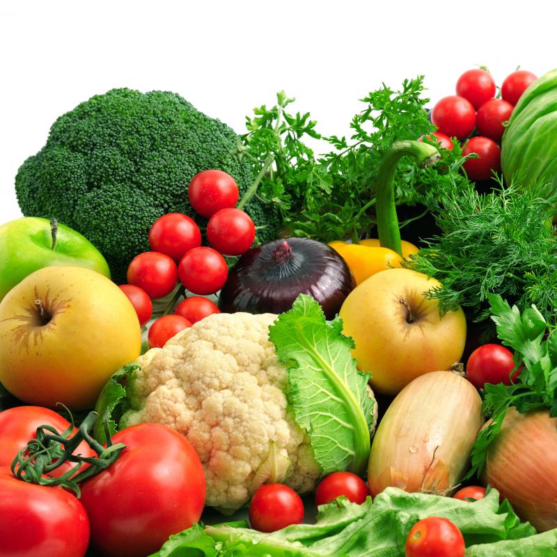 Fruits and vegetables are good sources of fiber.