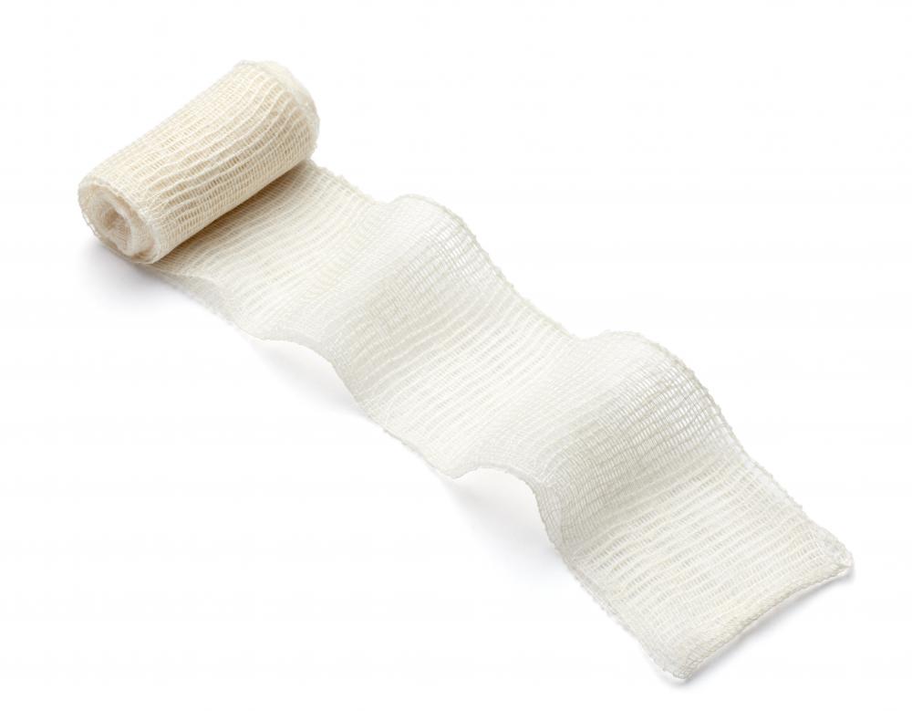 Sterile gauze rolls can be used to provide a protective layer over an open wound.