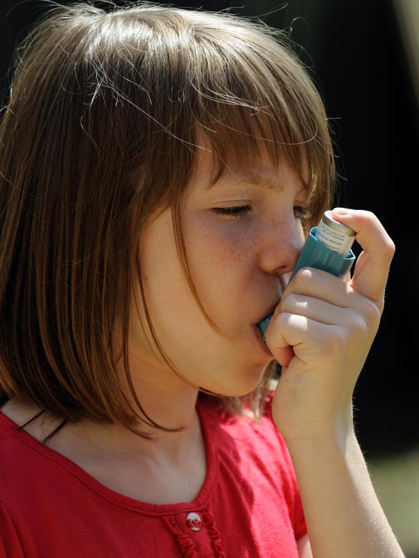 An inhaler may be prescribed to asthma sufferers who are experiencing breathing problems in relation to carpet.