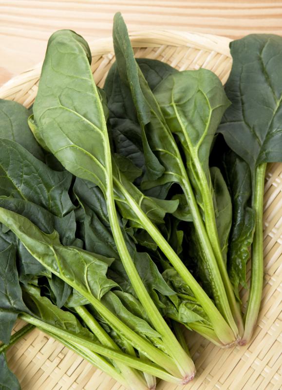 Leafy green vegetables are a good source of folic acid.