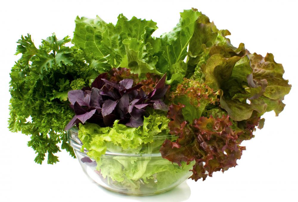 Leafy green vegetables contain lots of folate.