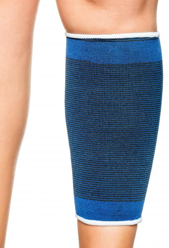 Pain and swelling of the shin may be alleviated with a bandage wrapped around the area.