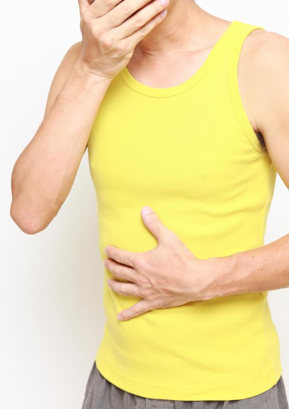 Abdominal pain may be a symptom of a bile obstruction.