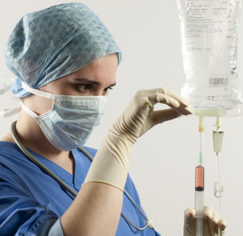 Multiple intravenous drip bags may be used for an IV piggyback.