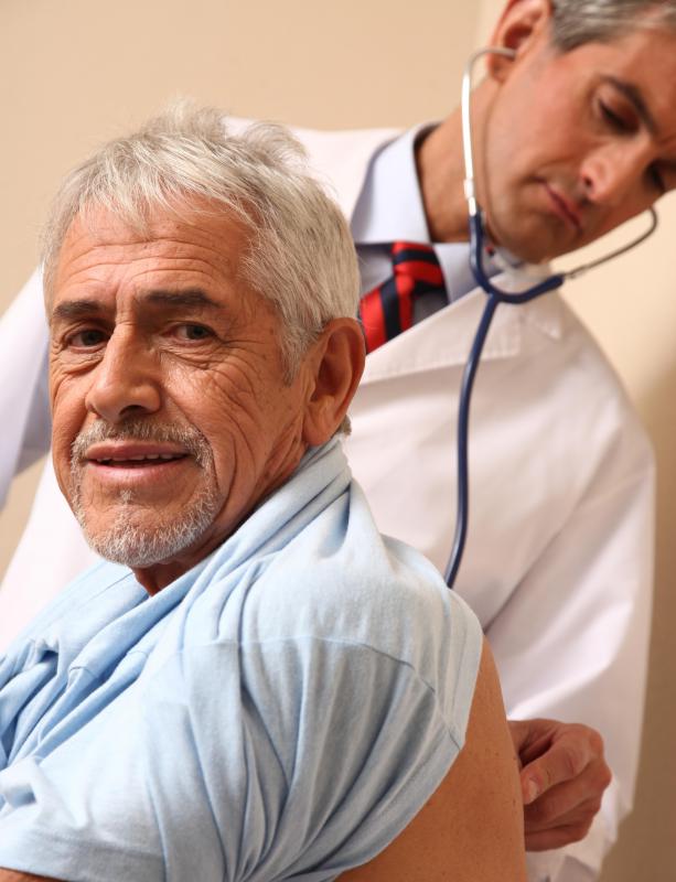A person with bacteria in the lungs may have difficulty breathing.