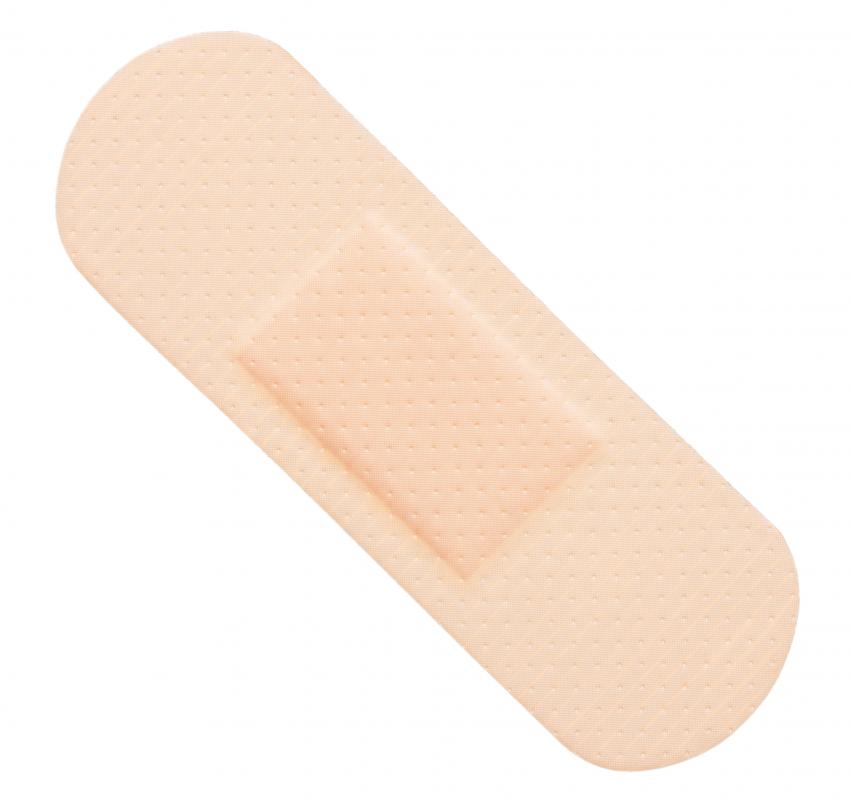 A sterile adhesive bandage.