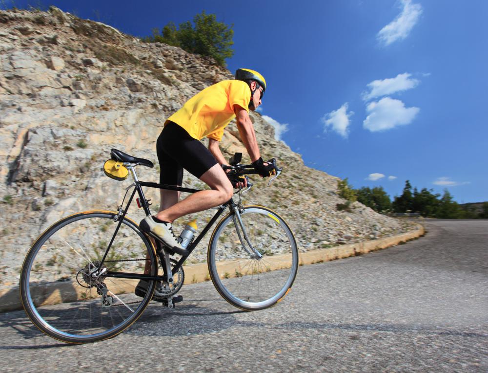 Cross country races may involve riding mountain bikes.