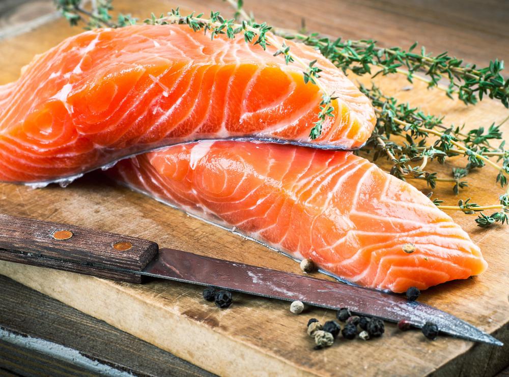 Many fish, like salmon, can help a person maintain healthy leptin levels.