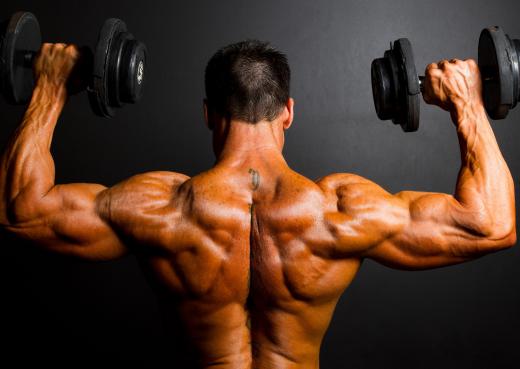 The military press strengthens the deltoids, or shoulders muscles, and other muscles of the upper body.