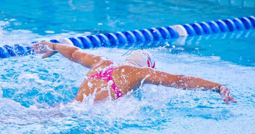 Face-down strokes are commonly used when swimming laps.