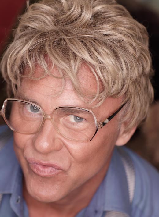 Actors may wear a wig or other prosthetics as part of an alter ego.