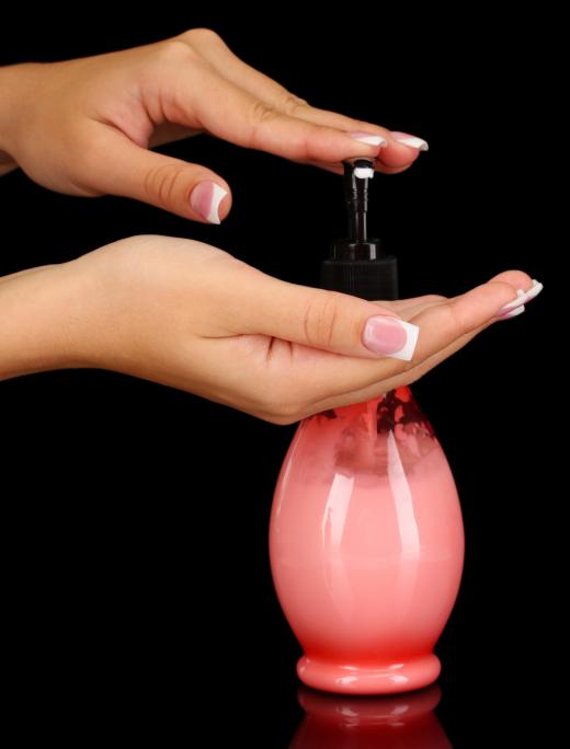 Some people prefer to use soap from a bottle rather than a bar.