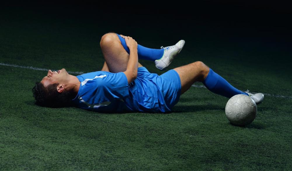 Many soccer players experience leg pain while competing.