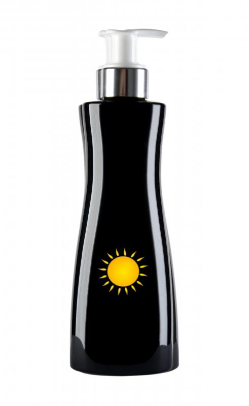 A bottle of sunscreen.