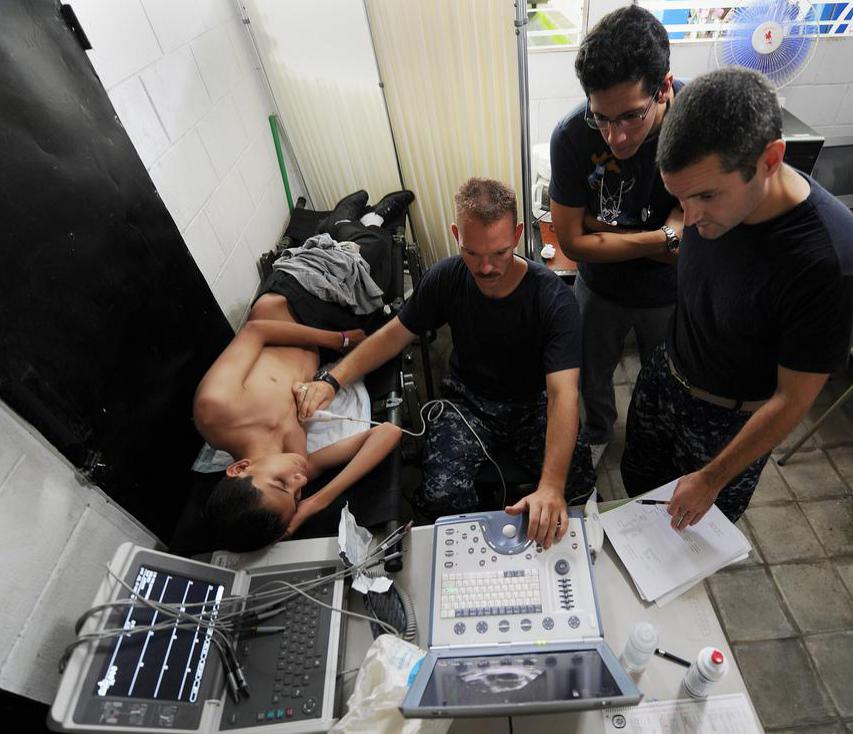 A bubble echocardiogram is typically performed by an ultrasound technician.