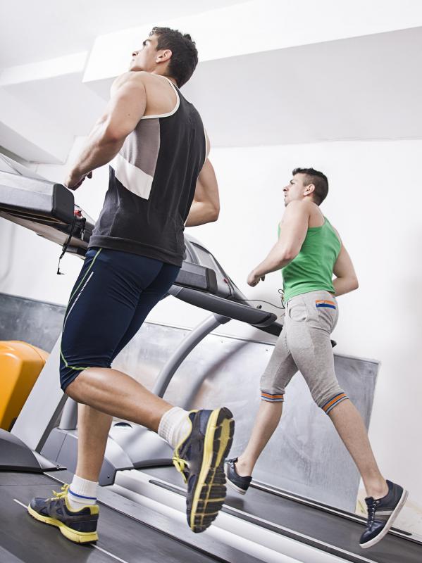 Running on a treadmill is a good way to achieve a cardiovascular workout.