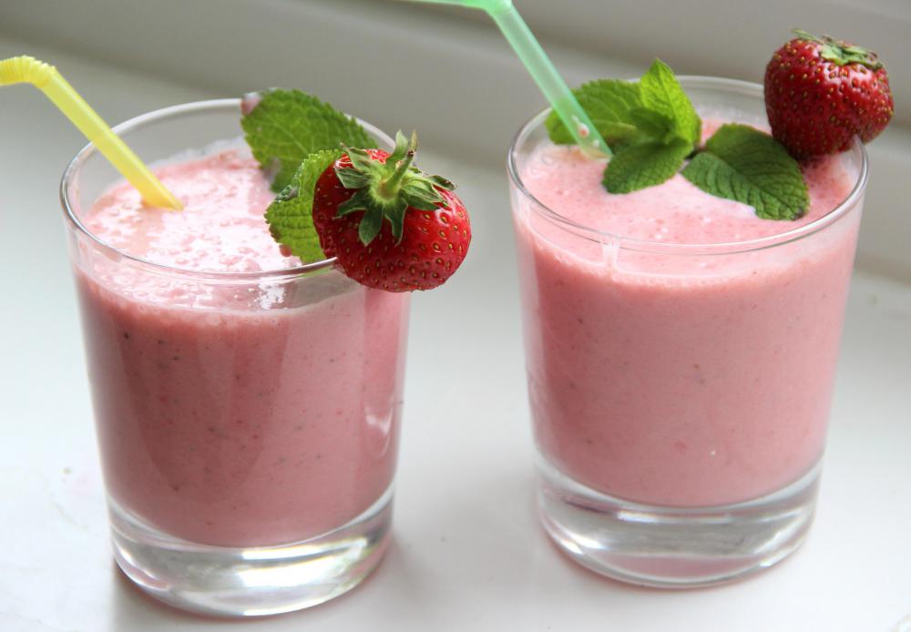 Fruits can be blended into a healthy smoothie drink.