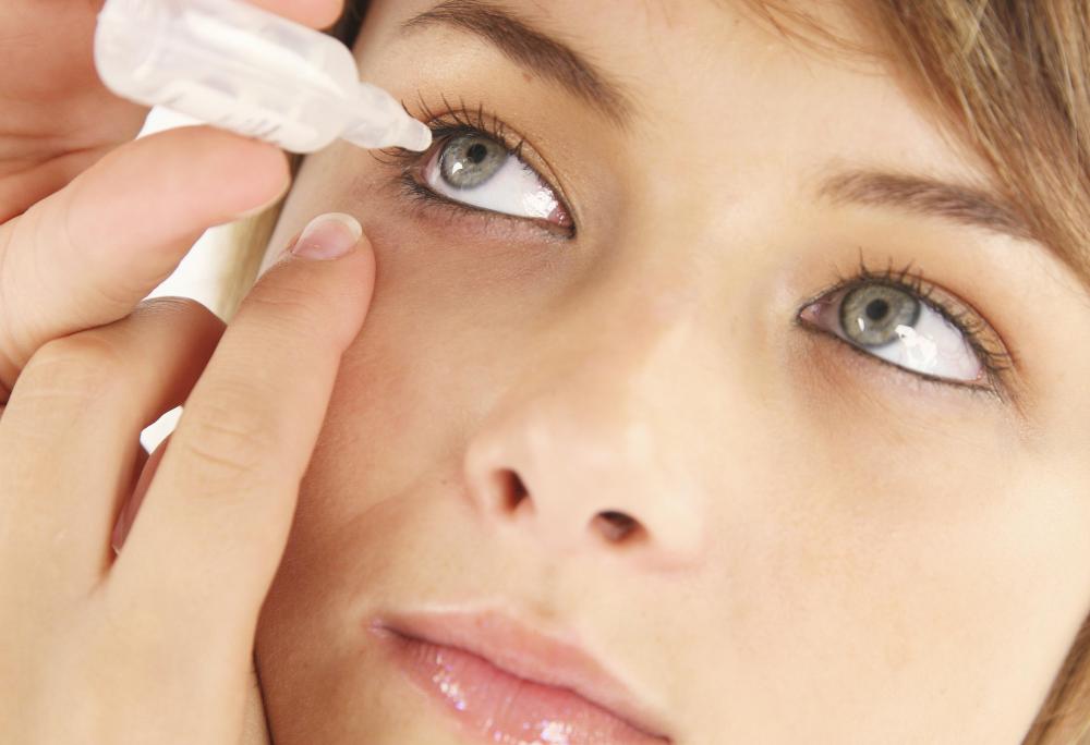 Eye drops help relieve swelling and redness in eye.