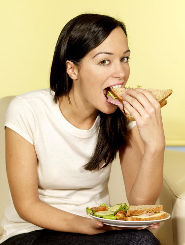 Eating quickly may cause hiccups.
