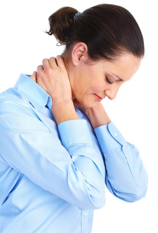 Gently rotating the head can be a soothing neck exercise.