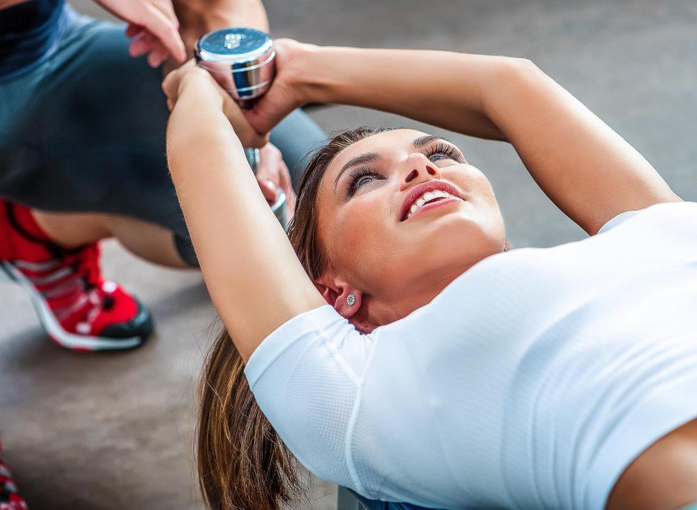 A variation of the tricep extension, the French press is a weightlifting move that works the triceps muscles on the back of the upper arms.
