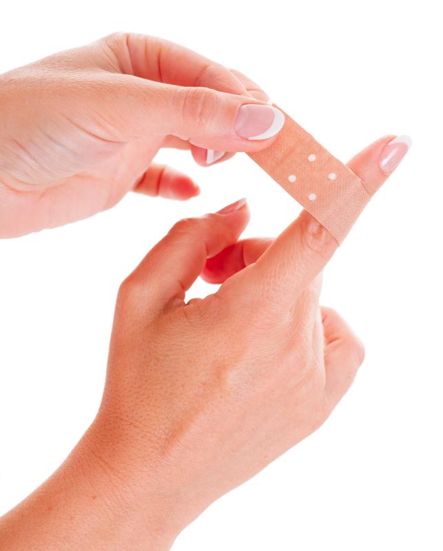 A sterile bandage is used to cover an open wound.