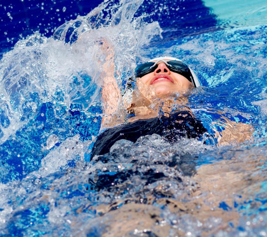 The backstroke is one of the four strokes used by competitive swimmers.