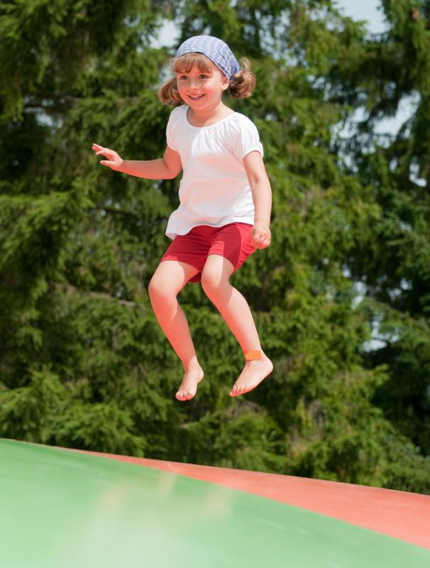 Bouncing on a trampoline requires a certain level of balance.