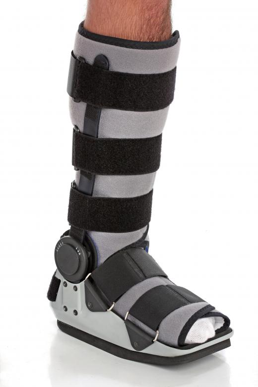 One common use of a walking brace is to help someone who is recovering from a fracture.