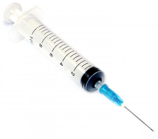 A syringe for a cortisone injection, which can help with bone spur pain.