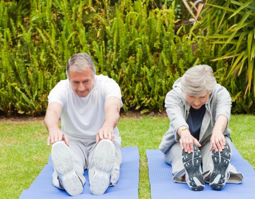 Some seniors enjoy yoga.