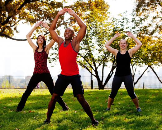 Jumping jacks are a high impact basic aerobics step.