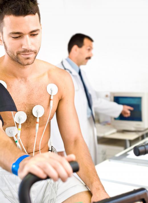 Patients often engage in a low impact workout during an EKG test.