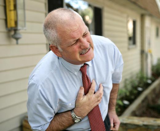 A herniated esophagael hiatus that causes chest pain requires medical attention.