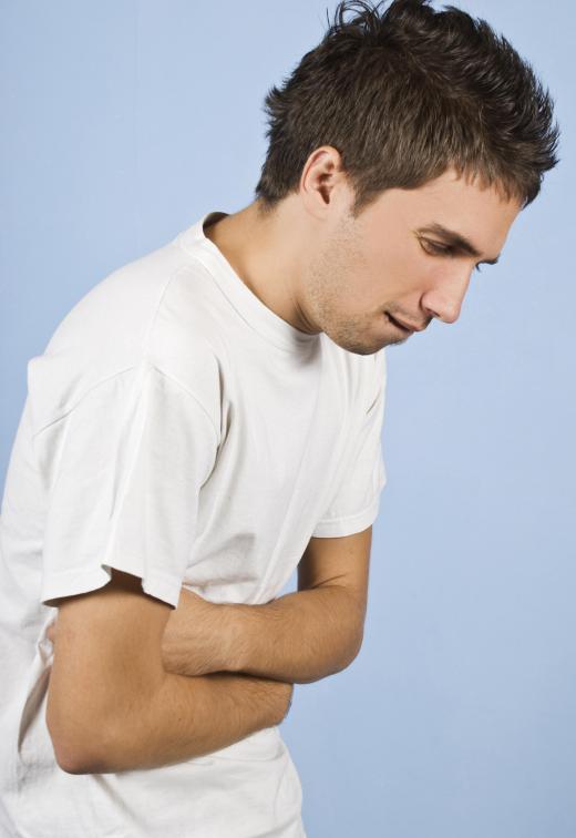 Symptoms of a colon distension may include abdominal pain and nausea.