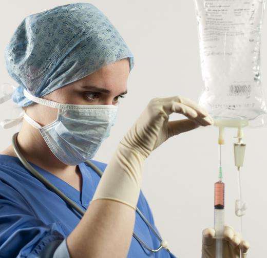 An intravenous drip bag may be is used to dilute the anesthesia to the correct dosage.