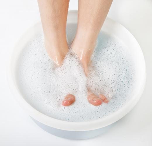 Soaking the feet may help with pain.